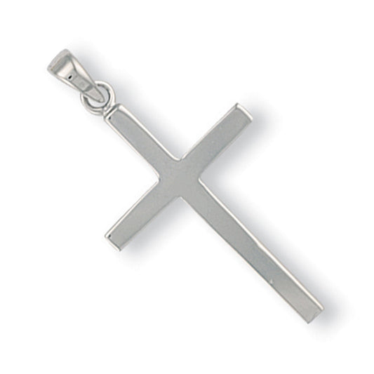White Gold Plain Cross - 18.7mm