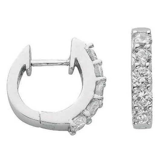 Silver Cubic Zirconia Huggies - 3.3mm