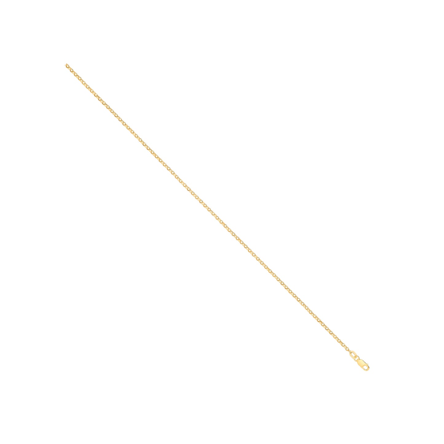14ct Yellow Gold Hollow Round Diamond Cut Belcher 1.9mm Chain