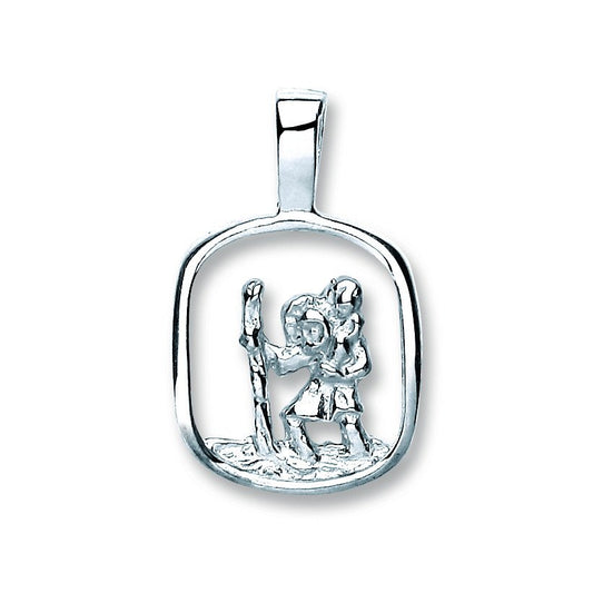 Silver Cut Out St. Christopher Pendant - 1.8g