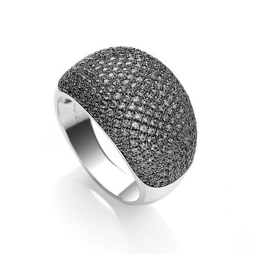 Micro Pave Cocktail Ring 283 Black Cubic Zirconia