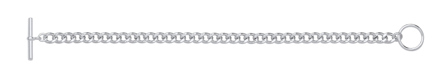 Silver T-Bar Curb Chain Necklace/Bracelet