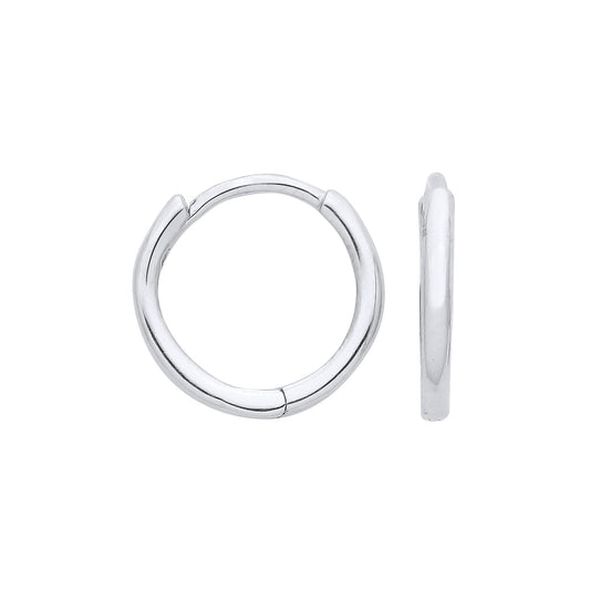 White Gold 10mm Plain Hinged Sleepers