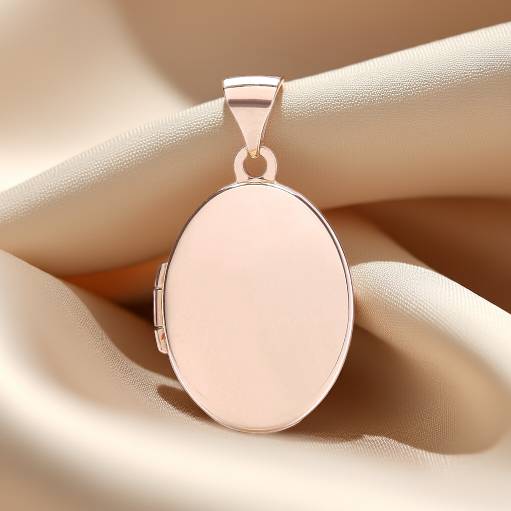 Rose Gold Oval Shaped Plain Locket