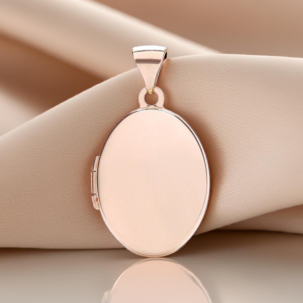 Rose Gold Oval Shaped Plain Locket