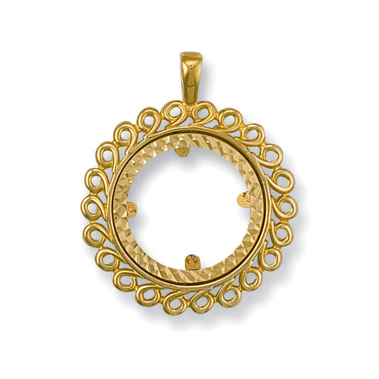 Yellow Gold  Fancy Sovereign Pendant (HNN-56EBF1) - 3.8g
