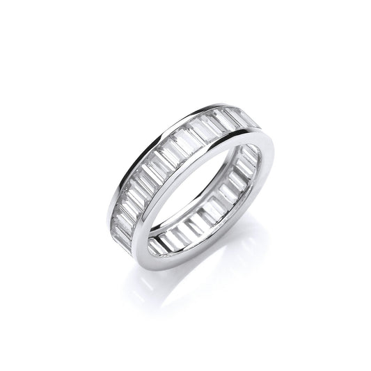 Full Eternity Baguette Channel Set Cubic Zirconia Ring