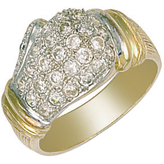 Yellow Gold Cubic Zirconia Boxing Glove Ring (HNN-B62F75)