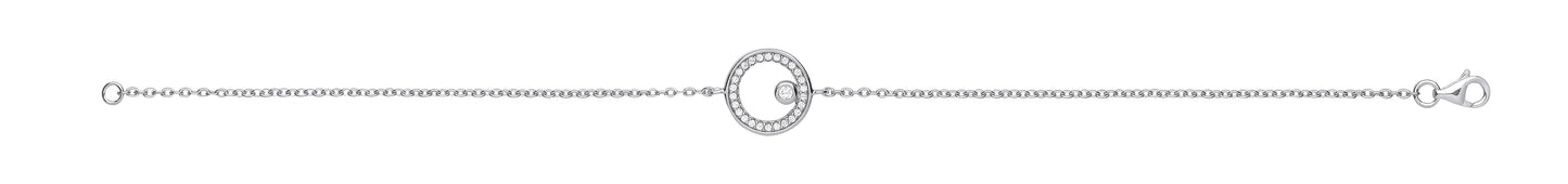 Silver Circle of Life Cubic Zirconia Ladies Bracelet
