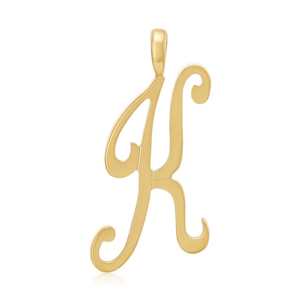 Yellow Gold Script Initial Pendant