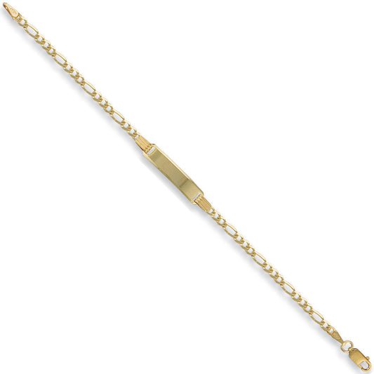 Yellow Gold Baby/Ladies Figaro ID Bracelet (HNN-0D65AF)