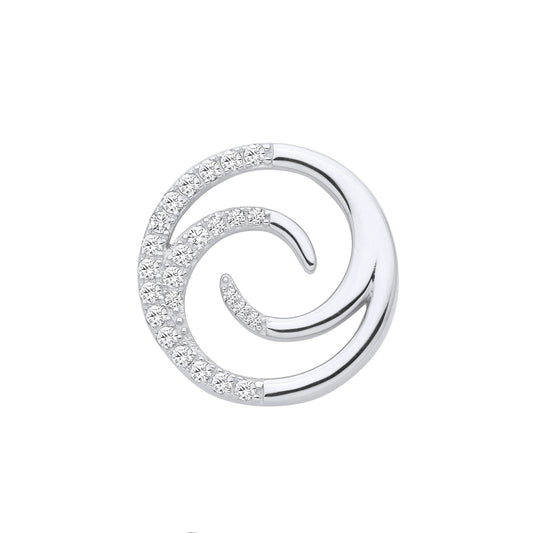 Silver Swirl Cubic Zirconia Pendant