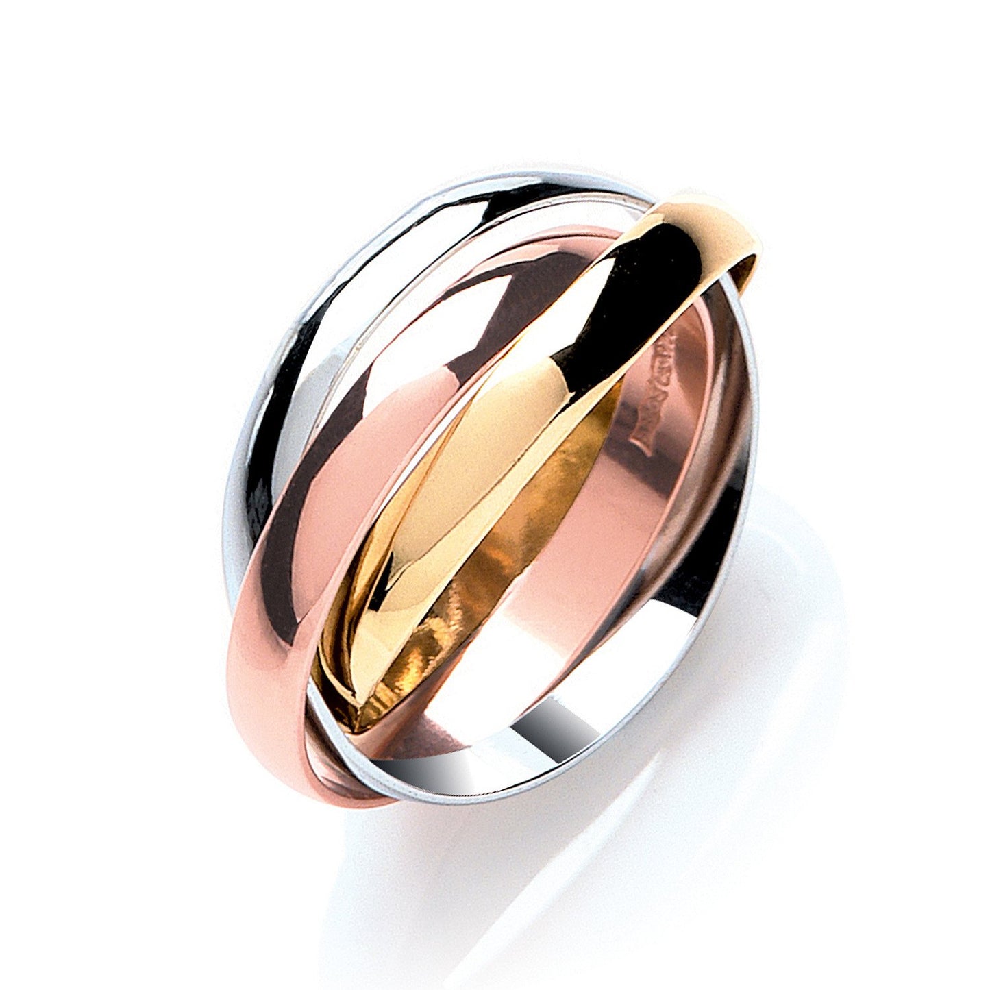 Yellow, White & Rose Gold 3mm Russian Wedding Band