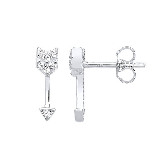 Silver Arrow Cubic Zirconia Studs