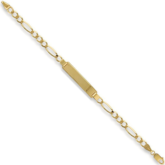 Yellow Gold Baby/Ladies Figaro ID Bracelet (HNN-200AA0)