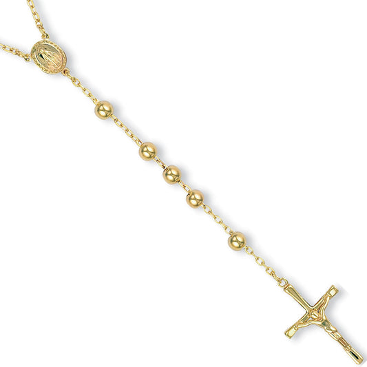 Yellow Gold Rosarery Beads 28" (71cm)