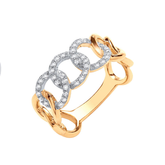 9ct Yellow Gold 0.23ct Curb Ring