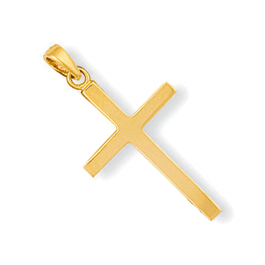 Yellow Gold Plain Cross - 13.1mm