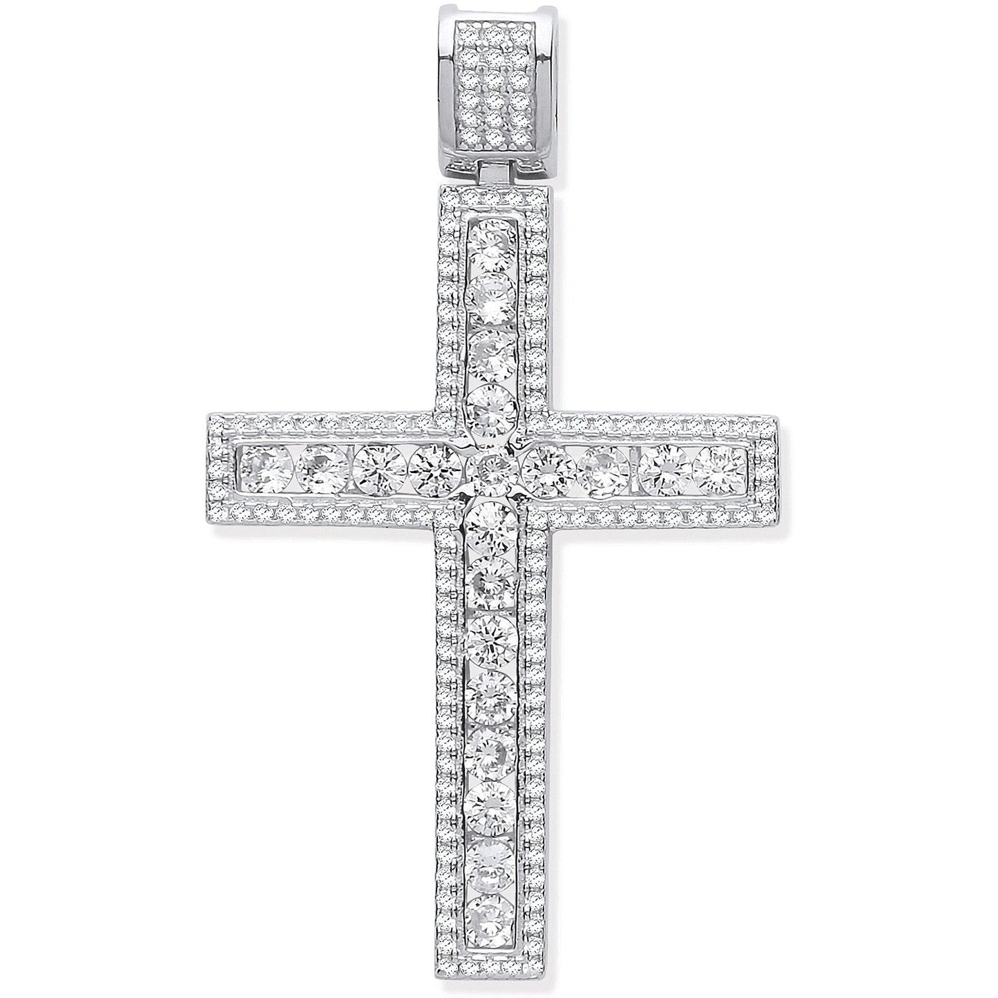 Silver Cubic Zirconia Fancy Cross