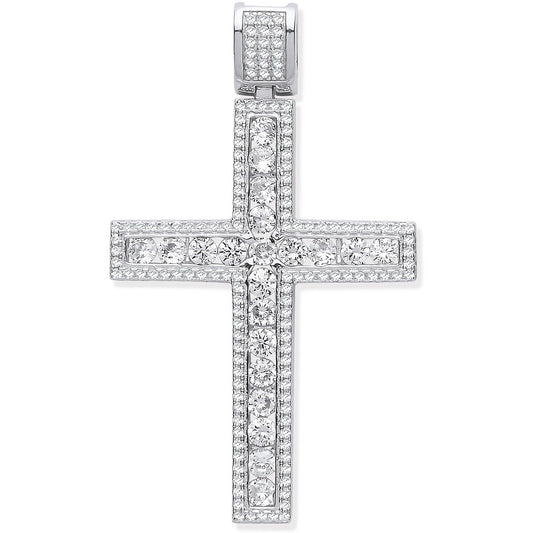 Silver Cubic Zirconia Fancy Cross