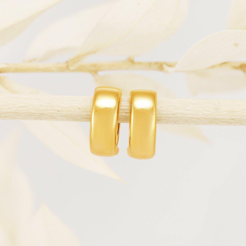Yellow Gold 13mm Hinged Huggies