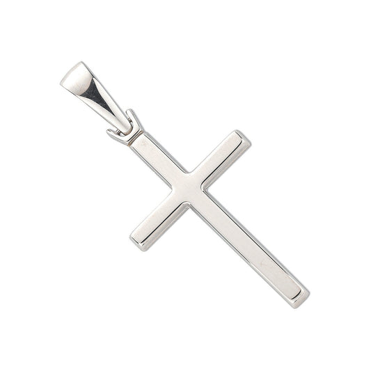 White Gold Hollow Cross