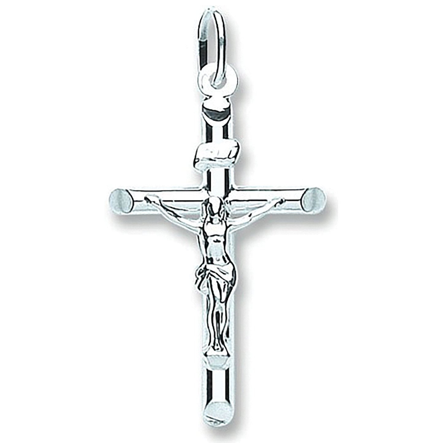 Silver Tubed Crucifix - 20.6mm
