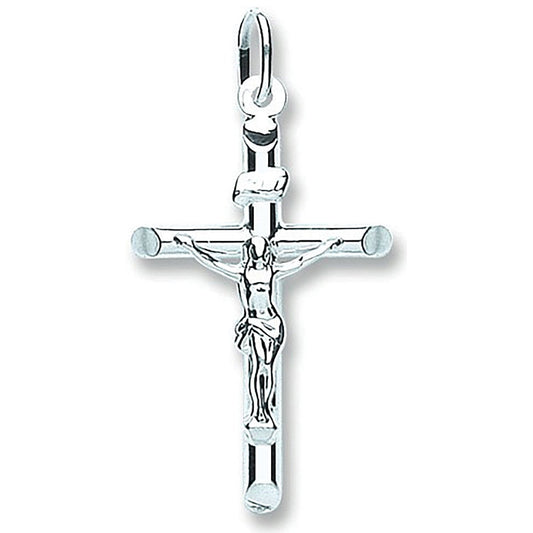 Silver Tubed Crucifix - 20.6mm