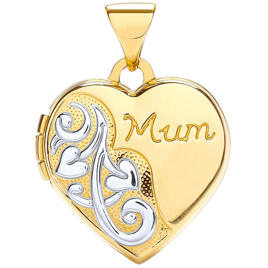 Yellow White Heart Shape Mum Locket