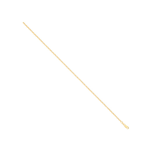 14ct Yellow Gold Hollow Oval Faceted Belcher 2.2mm Chain