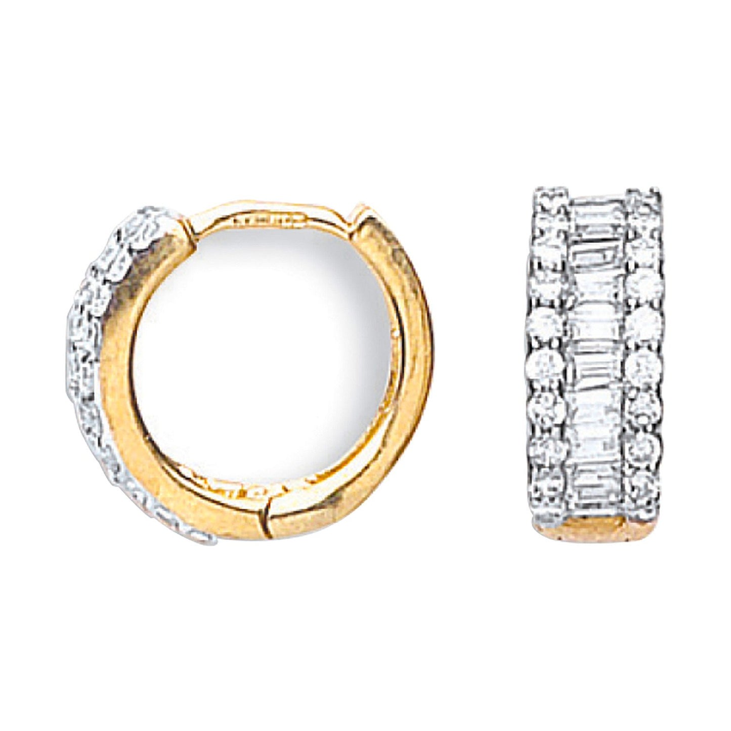 Yellow Gold 15mm Cubic Zirconia Huggies - 3.7g