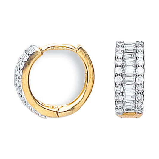 Yellow Gold 15mm Cubic Zirconia Huggies - 3.7g