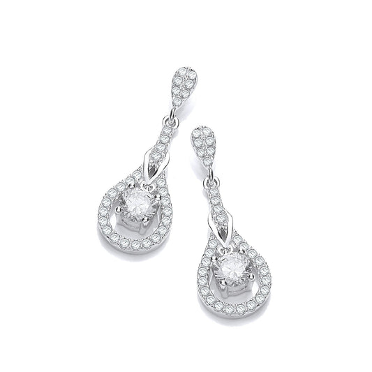 Micro Pave Teardrop Cubic Zirconia Earrings