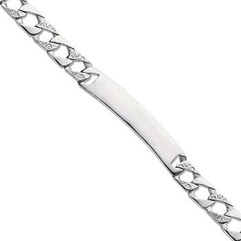 Silver Plain & Bark Casted Curb ID Baby 6" Bracelet - 8.0g