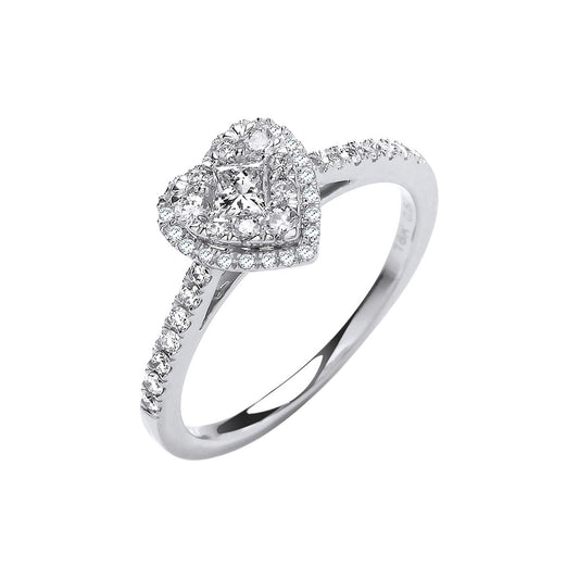 18ct Heart Shaped 0.50ctw Dress Ring
