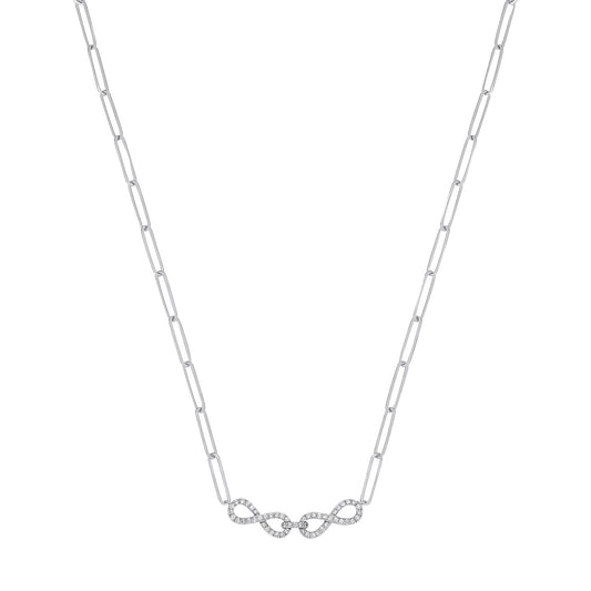 9ct White Gold 0.24ctw (Chain 17")