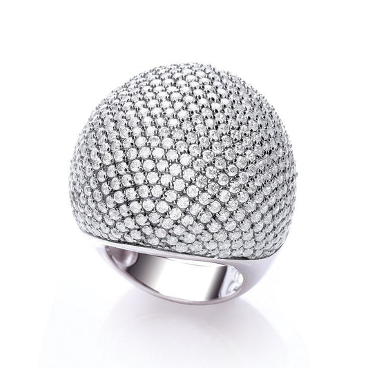 Micro Pave Big Cocktail Ring 503 White Cubic Zirconia
