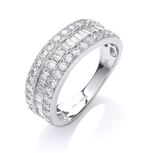 18ct White Gold D.1.00ctw Diamond Half Eternity Ring