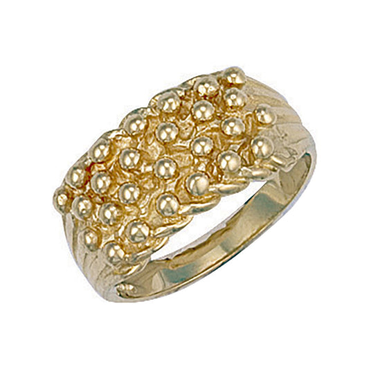 Yellow Gold Woven Back 4 Row Keeper Ring (HNN-AEAAC5)