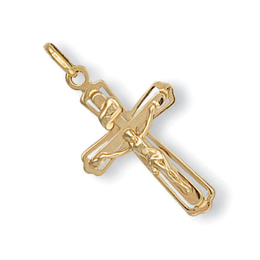 Yellow Gold Cut Out Crucifix - 17.8mm