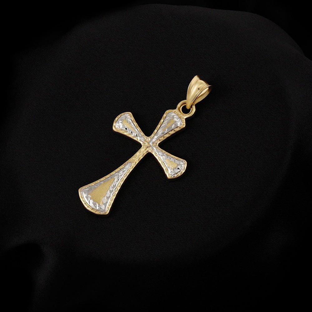 Yellow and White Gold Fancy Cross - 16.8mm