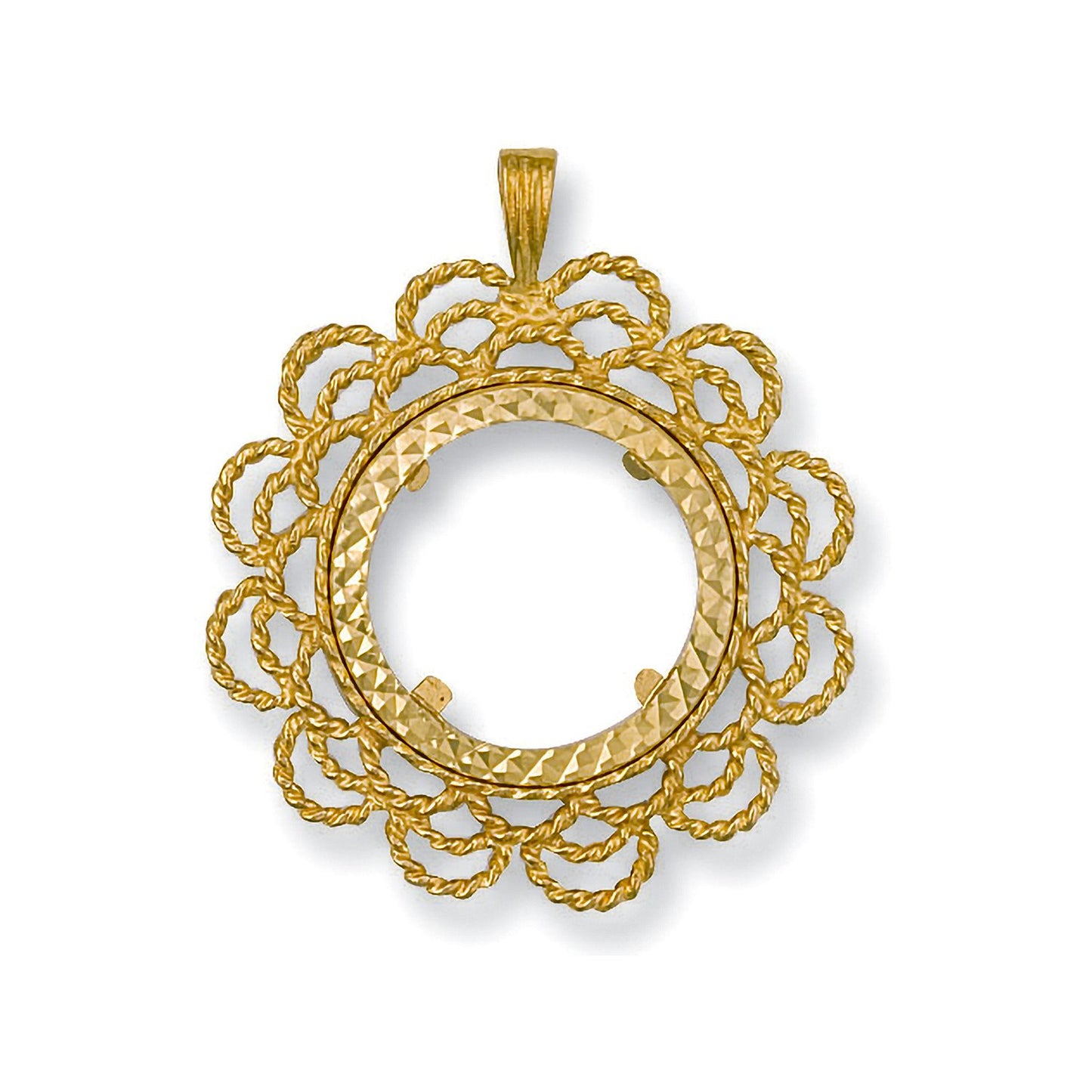 Yellow Gold  Fancy Sovereign Pendant (HNN-63F3CE) - 4.3g