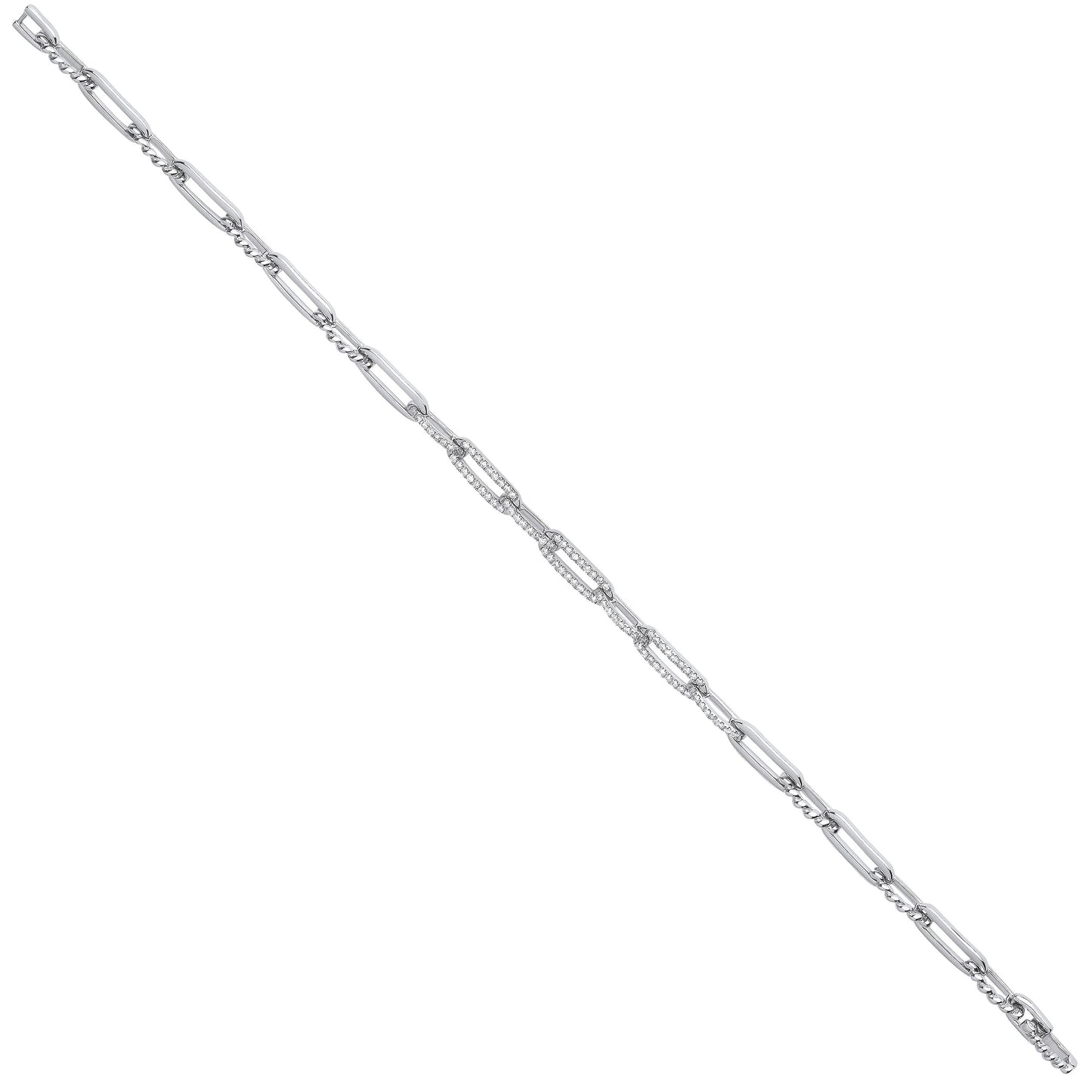 9ct White Gold 0.42ct Curb Bracelet