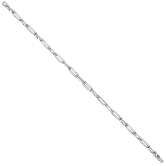 9ct White Gold 0.42ct Curb Bracelet