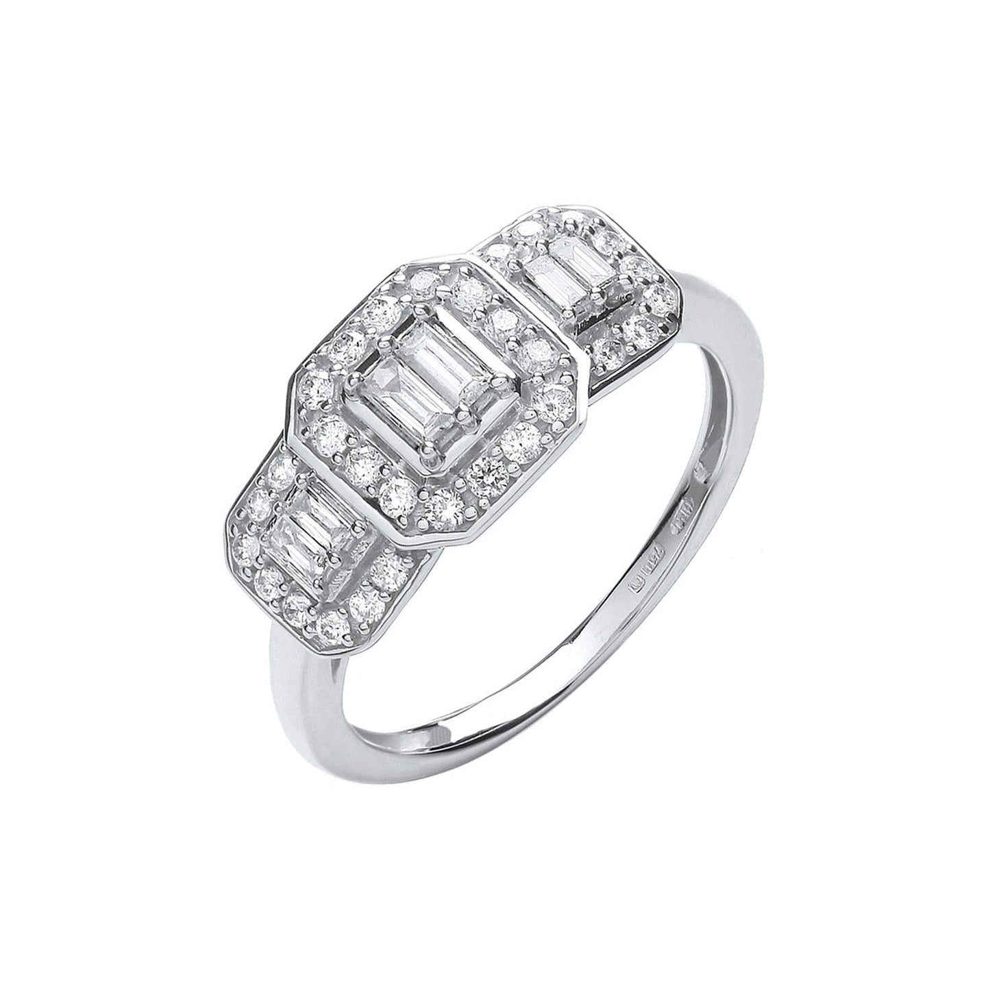 18ct White Gold 0.50ct Diamond Dress Ring - 8.7mm
