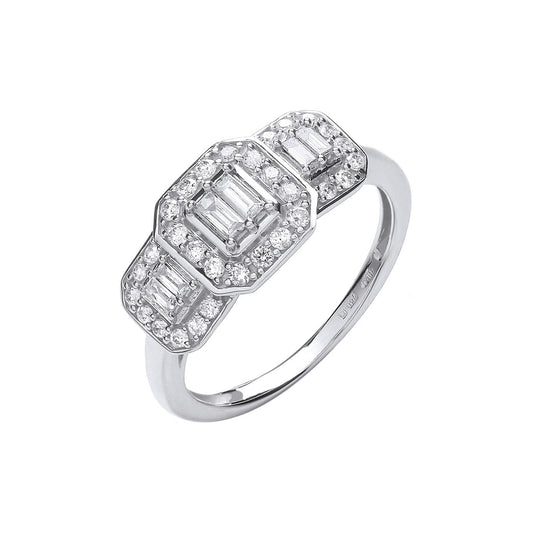 18ct White Gold 0.50ct Diamond Dress Ring - 8.7mm