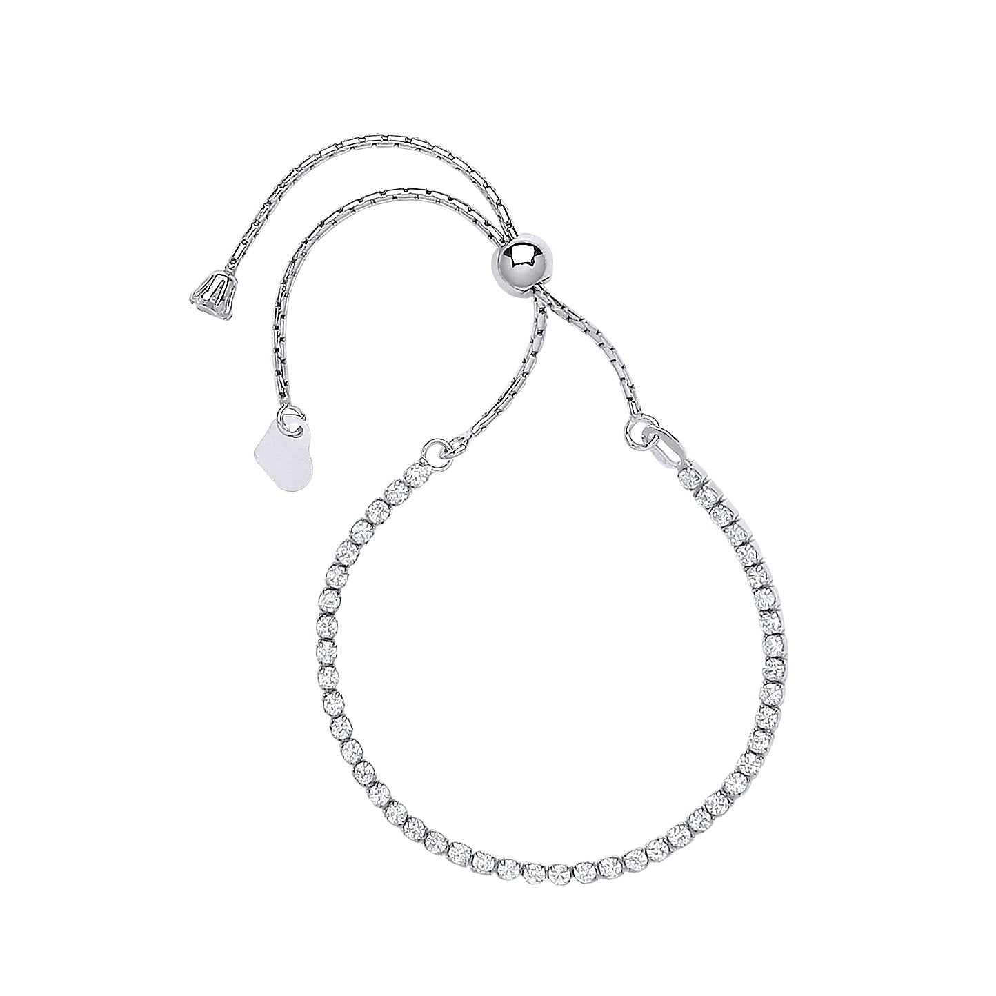 Silver Cubic Zirconia Friendship Bracelet