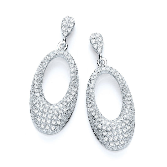 Micro Pave Fancy Drop Earring - 11mm