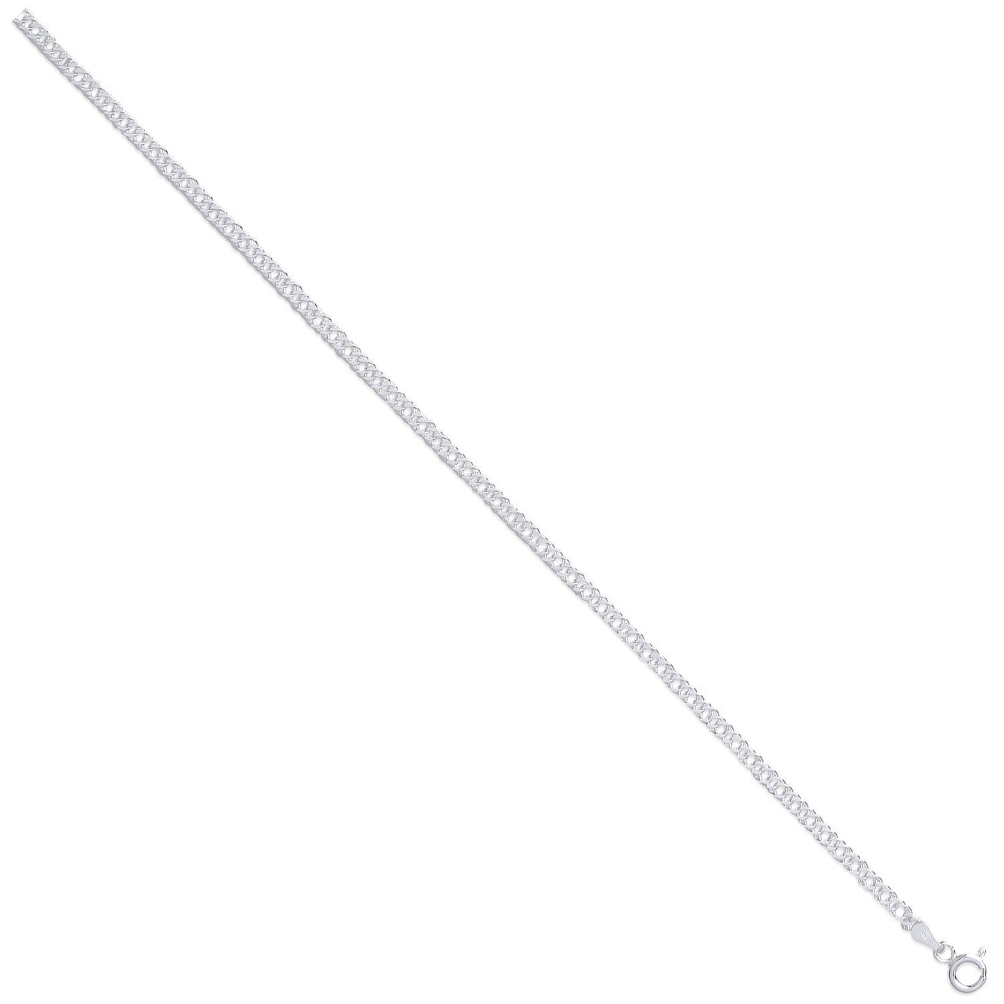 Silver 3mm Double Link Curb