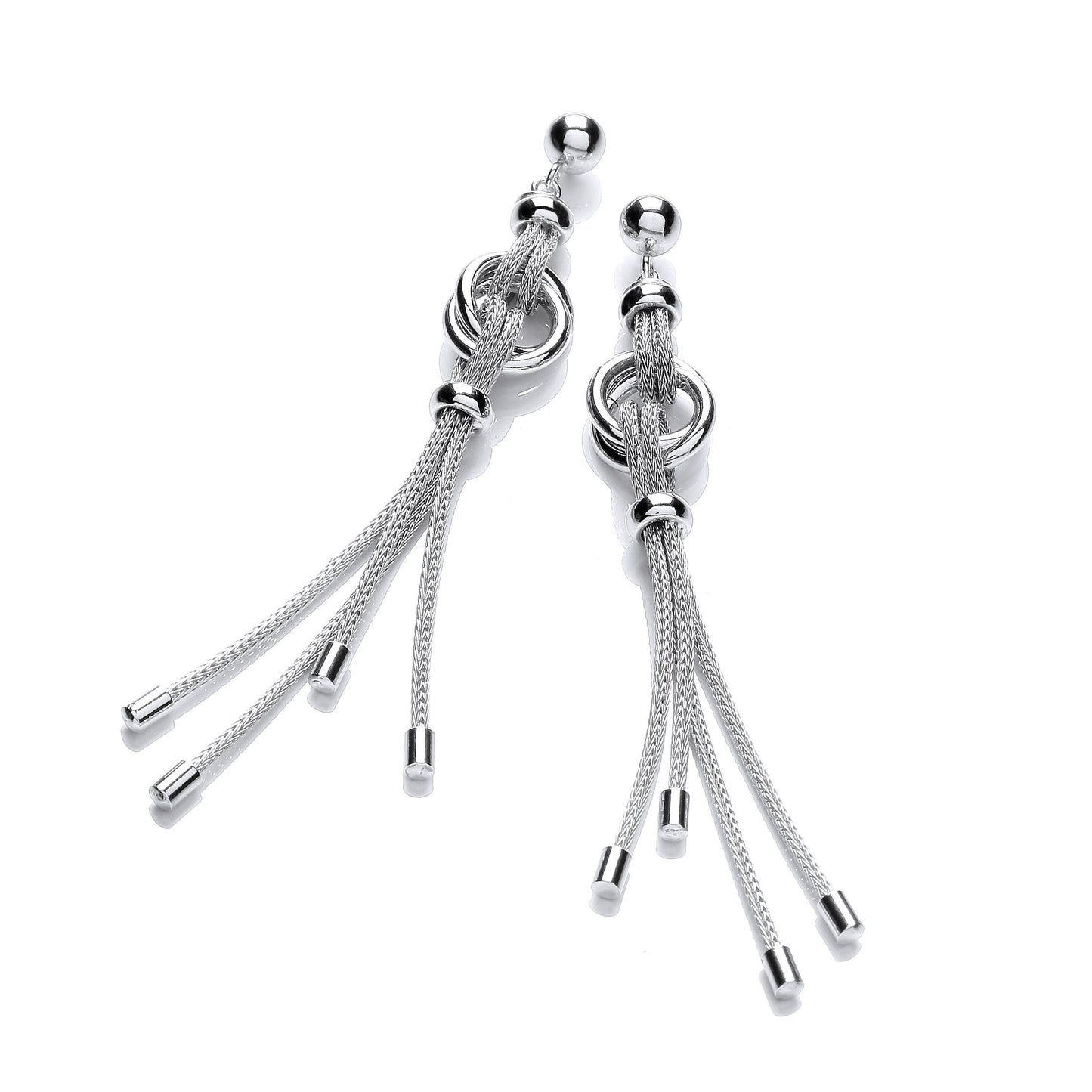Silver Fancy Drop Earrings - 12mm